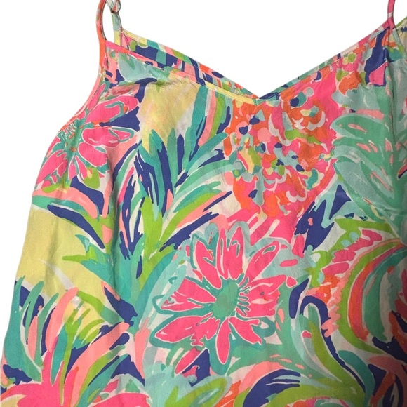 Lilly Pulitzer Zoe Silk Sleeveless Top Casa Banana , Size Large - Picture 5 of 5